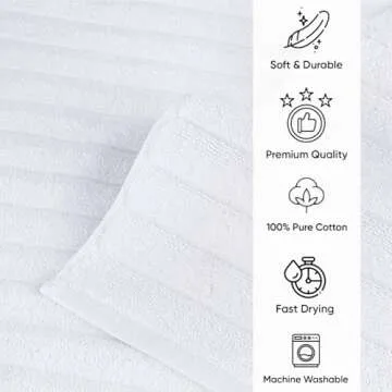 Classic Turkish Towels CTT - 2 Piece Bathroom Rugs Set, 100% Cotton Bath Mats, Comfy & Highly Absorbent Bathroom Floor Mats, Machine Washable | 20"x32" (White)