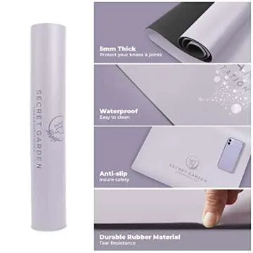 Secret Garden Blossom Yoga Mat – Exercise Mat for Beginners and Advanced – 5mm Thick Yoga Mat fo...