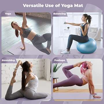 Secret Garden Blossom Yoga Mat – Exercise Mat for Beginners and Advanced – 5mm Thick Yoga Mat for Cushioning and Support – Double-Layered Yoga Mat Non-Slip for Pilates, Meditation, Exercise – Lavender