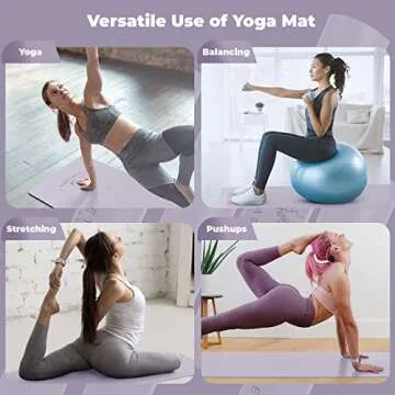 Secret Garden Blossom Yoga Mat – Exercise Mat for Beginners and Advanced – 5mm Thick Yoga Mat for Cushioning and Support – Double-Layered Yoga Mat Non-Slip for Pilates, Meditation, Exercise – Lavender