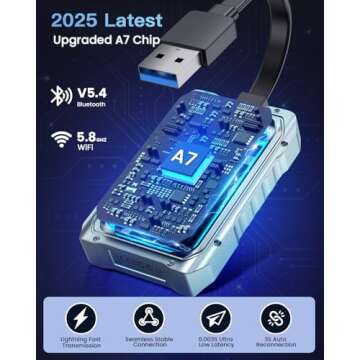 FAHREN 2025 Upgraded Wireless CarPlay Adapter for iPhone, Fastest & Stablest 5G WiFi & 5.4 Bluetooth...