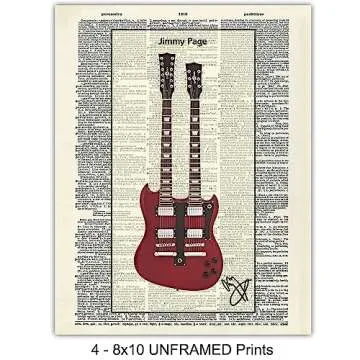 Famous Musicians Guitar Wall Art - Perfect Gift for Fans