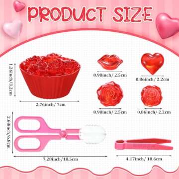 Hushee 276 Pcs Valentine Fine Motor Skills Toys Sensory Bin Filler Includes 3 Styles 260 Acrylic Gem...