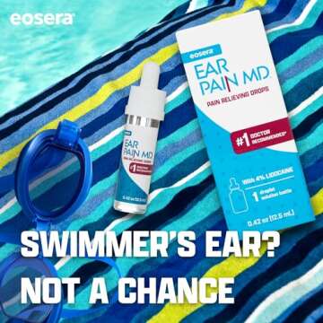 eosera® Ear Pain MD® - Pain Relieving Drops with 4% Lidocaine 12.5mL | Ear Ache Pain Relief | Doctor Recommended | Fast-Acting | Temporary Pain Relief