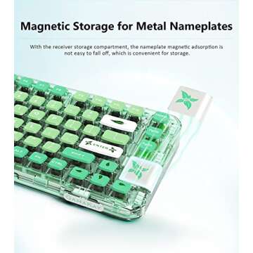 GK GAMAKAY GK75 75% RGB Transparent Gasket Mechanical Keyboard, Bluetooth/USB-C/2.4GHz 80 Keys Hot Swap Gateron Yellow Switch 2.0 KSA Profile PBT Keycaps Gaming Keyboard (Mint Green)