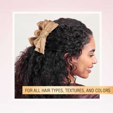 Scunci by Conair faux leather bow claw clip - claw clips for thick hair - claw clip - hair accessories for women - hair accessories for girls - Tan