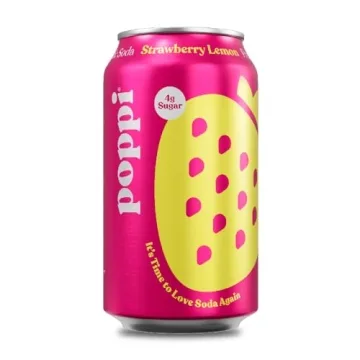 POPPI Sparkling Prebiotic Soda - Strawberry Lemon, 12 Cans of Refreshing Flavor and Health Benefits!