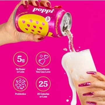 POPPI Sparkling Prebiotic Soda - Strawberry Lemon Flavor Pack