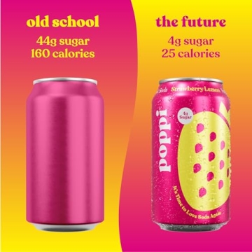 POPPI Sparkling Prebiotic Soda - Strawberry Lemon Flavor Pack