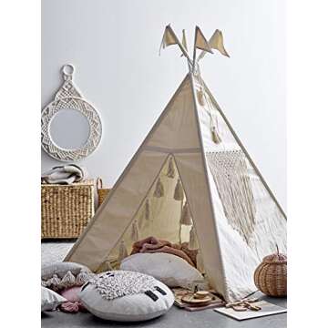 Creative Co-Op Canvas & Metal Teepee for Kids