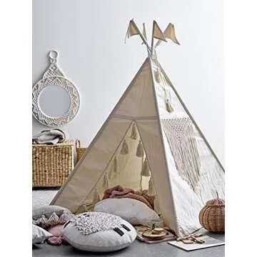 Creative Co-Op Canvas & Metal Teepee for Kids