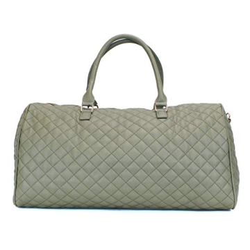 Chic Leather Weekender Duffel with Rose Gold Hardware