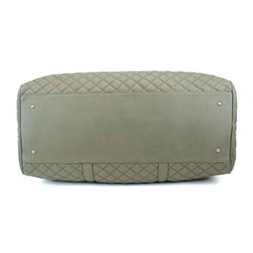 Chic Leather Weekender Duffel with Rose Gold Hardware