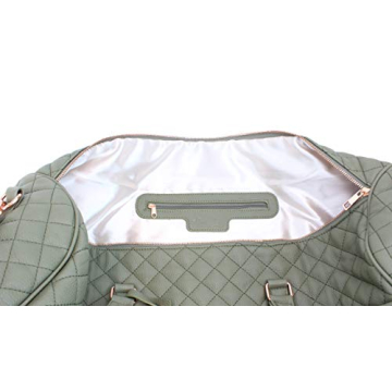 Chic Leather Weekender Duffel with Rose Gold Hardware