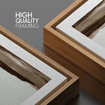 SIGNWIN Framed Canvas Print Wall Art Minimalist Abstract Mountain Landscape View Nature Wilderness Illustrations Fine Art Farmhouse/Country Minimal for Living Room, Bedroom, Office - 24"x24" Natural