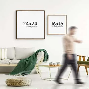 SIGNWIN Framed Canvas Print Wall Art Minimalist Abstract Mountain Landscape View Nature Wilderness Illustrations Fine Art Farmhouse/Country Minimal for Living Room, Bedroom, Office - 24"x24" Natural