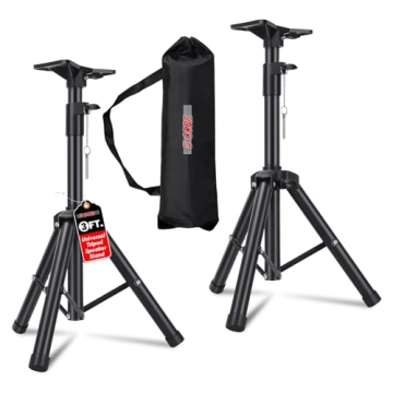 5 Core Speaker Stand Pair Tripod Floor Heavy Duty Adjustable 24 to 36 Inch DJ Studio Short Monitor S...