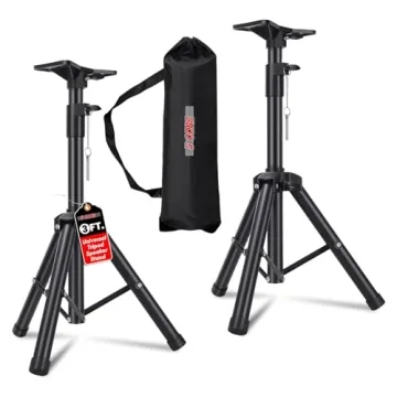 5 Core Speaker Stand Pair Tripod Floor Heavy Duty Adjustable 24 to 36 Inch DJ Studio Short Monitor S...