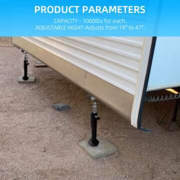 Sulythw Heavy Duty Slide Out Support Adjusts from 19'' to 47'' Rust Resistant Steel Quick-Lift RV Stabilizer Jacks for 5th Wheel 5000lb Capacity, 4 Pack…