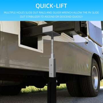 Sulythw Heavy Duty Slide Out Support Adjusts from 19'' to 47'' Rust Resistant Steel Quick-Lift RV Stabilizer Jacks for 5th Wheel 5000lb Capacity, 4 Pack…