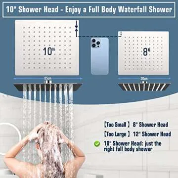 10" Rainfall Shower Head with Handheld Combo and Extension Arm