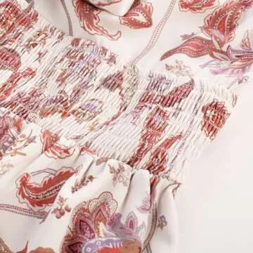 GRACE KARIN Women's 2025 Summer Beach Dress Floral V Neck Tie Front Spaghetti Strap Flowy Long Dress Boho Maxi Dress