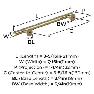 Amerock Golden Champagne Cabinet Pull - Durable & Stylish