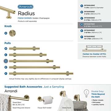 Amerock Golden Champagne Cabinet Pull - Durable & Stylish