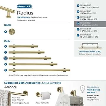 Amerock Golden Champagne Cabinet Pull - Durable & Stylish