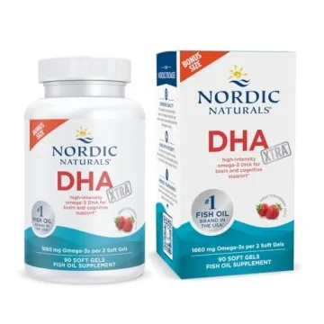Nordic Naturals DHA Xtra - Strawberry Flavor Omega-3 for Brain & Nervous System Support, 90 Soft Gel...