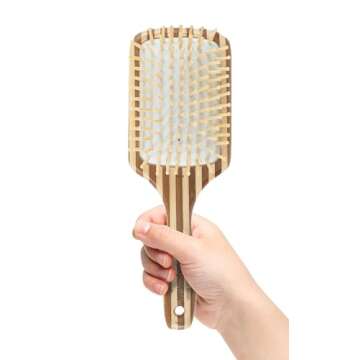 Olivia Garden Healthy Hair Eco-Friendly Bamboo Ionic Massage Hair Brush HH-4 (Paddle Large)