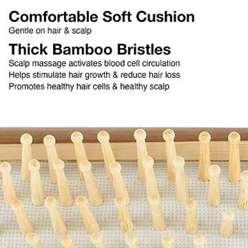 Olivia Garden Healthy Hair Eco-Friendly Bamboo Ionic Massage Hair Brush HH-4 (Paddle Large)