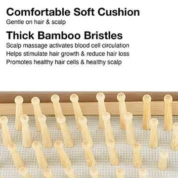 Olivia Garden Healthy Hair Eco-Friendly Bamboo Ionic Massage Hair Brush HH-4 (Paddle Large)