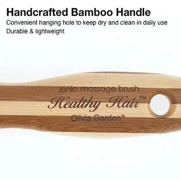 Olivia Garden Healthy Hair Eco-Friendly Bamboo Ionic Massage Hair Brush HH-4 (Paddle Large)