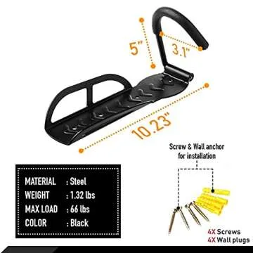 HOMEE Bike Rack Garage 2 Pack Bike Wall Mount Vertical Bike Hooks Storage System Wall Mount Bike Hanger for Garage Indoor Shed-Easy to install Use-Heavy Duty Holds up to 65 lb with Screws