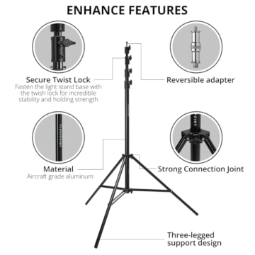 Pro Air-Cushioned Light Stand V2 - Flashpoint 13' 2-Pack