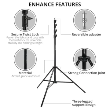 Pro Air-Cushioned Light Stand V2 - Flashpoint 13' 2-Pack