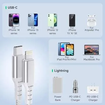 USB C to Lightning Cable 10ft, Deegotech