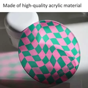 Kelendle Creative Acrylic Coasters Set of 6 Round Checkerboard Abstract Cup Mat Pad Mosaic Absorbent Coasters for Drinks Tabletop Protection for Table Bar Desk Home Decor Housewarming Gift