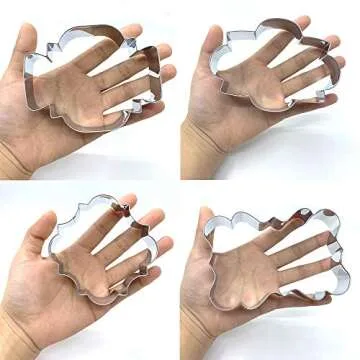 LILIAO Fancy Plaque Cookie Cutter Set Frame Sandwich Fondant Biscuit Cutters - 4 Piece - Stainless Steel - by Janka