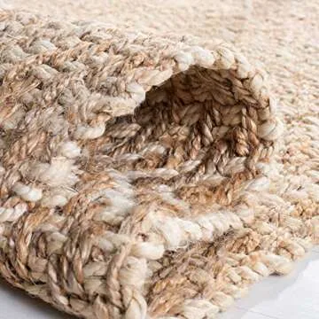 SAFAVIEH Natural Fiber Collection Area Rug - 8' x 10', Ivory & Natural, Handmade Boho Diamond Tassel Jute, Ideal for High Traffic Areas in Living Room, Bedroom (NF266A)