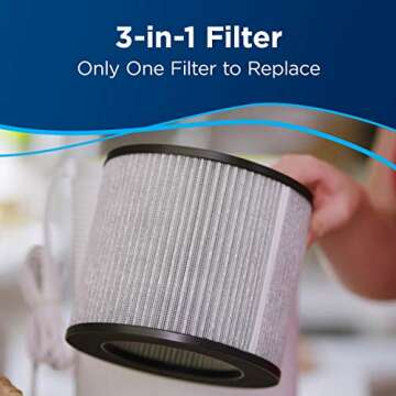 Bissell MYair, 2 Pack, Purifier with High Efficiency and Carbon Filter for Small Room and Home, Quiet Bedroom Air Cleaner for Allergies, Pets, Dust, Dander, Pollen, Smoke, Odors, Timer, 27809, 2 Count