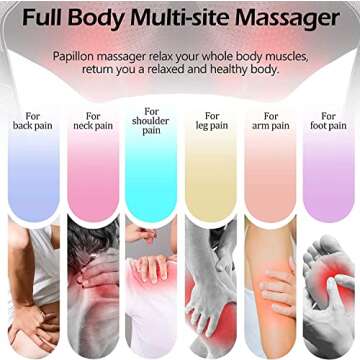 Papillon Massager for Neck and Back Pain Relief,Great Gifts for Women/Men/Dad/Mom Birthday,Shiatsu Shoulder Foot Massager with Heat,Mothers Day Gifts,Relaxation Gifts for Him,Her,Women,Men (Gray)