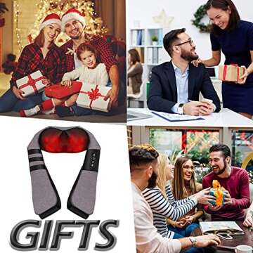 Papillon Massager for Neck and Back Pain Relief,Great Gifts for Women/Men/Dad/Mom Birthday,Shiatsu Shoulder Foot Massager with Heat,Mothers Day Gifts,Relaxation Gifts for Him,Her,Women,Men (Gray)