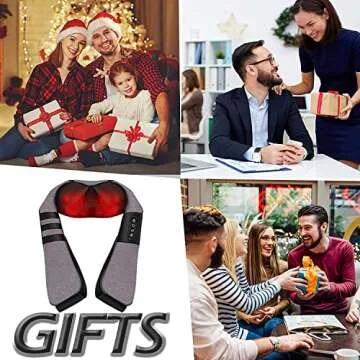 Papillon Massager for Neck and Back Pain Relief,Great Gifts for Women/Men/Dad/Mom Birthday,Shiatsu Shoulder Foot Massager with Heat,Mothers Day Gifts,Relaxation Gifts for Him,Her,Women,Men (Gray)