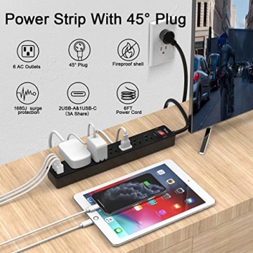 Yintar Surge Protector: 6 AC Outlets & 3 USB Ports