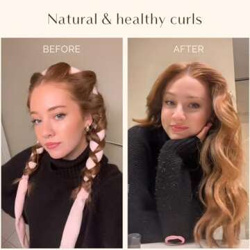 Yanibest Heatless Hair Curler, No Heat Hair Curlers to Sleep in, Overnight Satin Heatless Curling Set with Hair Scrunchies Clip, for All Hair Types