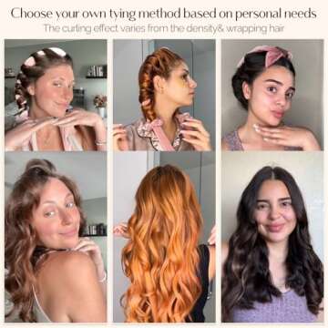 Yanibest Heatless Hair Curler, No Heat Hair Curlers to Sleep in, Overnight Satin Heatless Curling Set with Hair Scrunchies Clip, for All Hair Types