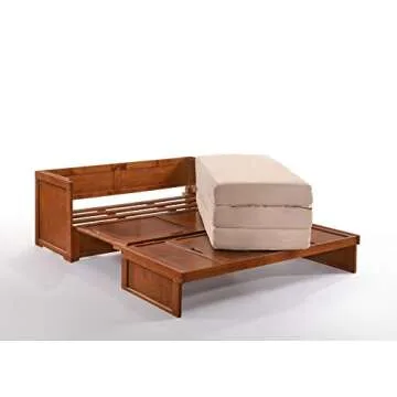 NIGHT & DAY Furniture Murphy Cube Cabinet Bed Pre-Assembled (Cherry, Queen)