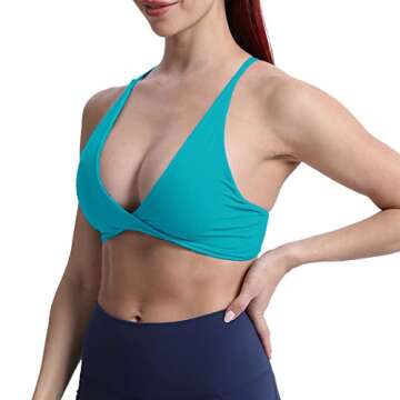 Aoxjox Women's Workout Sports Bras Fitness Backless Padded Sienna Low Impact Bra Yoga Crop Tank Top ...
